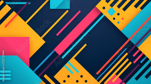 80s design with colorful geometric overlapping lines