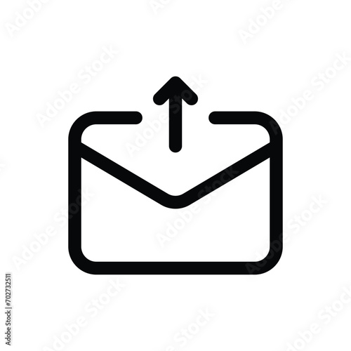 Outbox icon in trendy outline style isolated on white background. Outbox silhouette symbol for your website design, logo, app, UI. Vector illustration, EPS10.