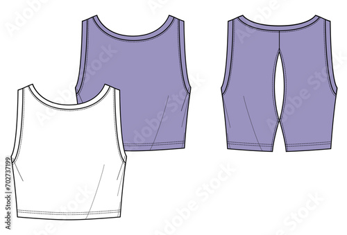 women and girl backless tank top fashion vector template