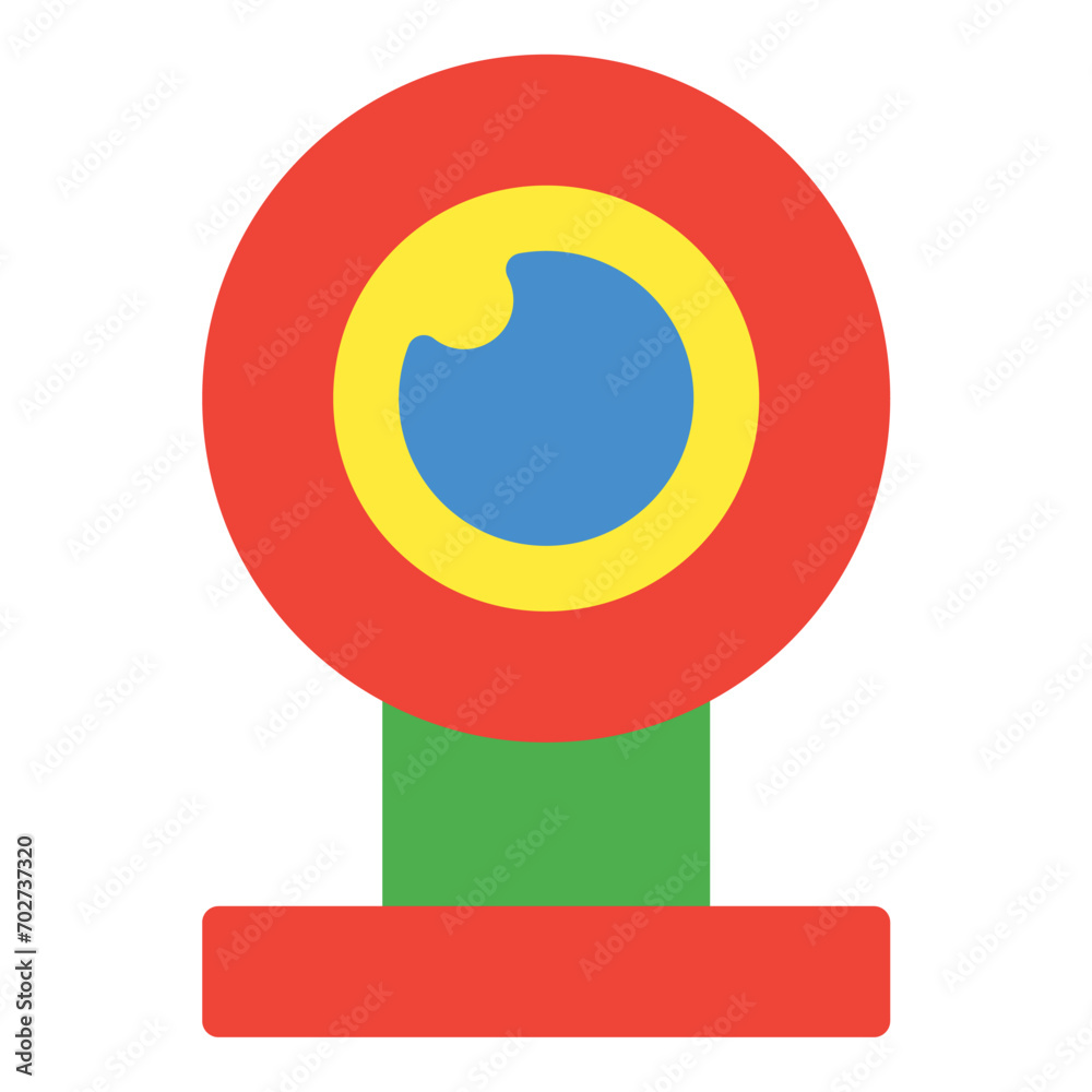 Webcam icon or logo illustration flat color style