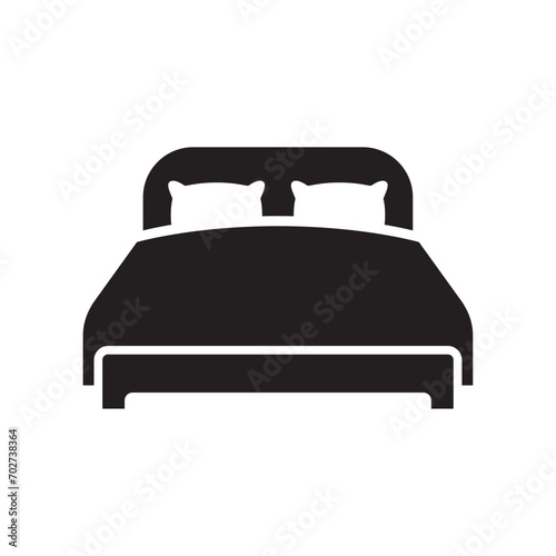 Bed icon on white background. Vector illustration.