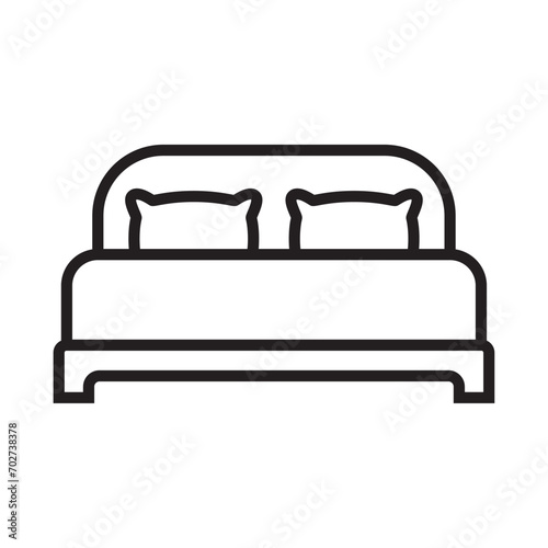 Bed icon on white background. Vector illustration.