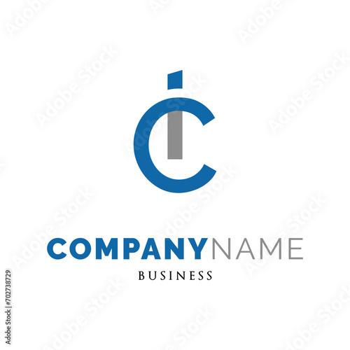 Initial Letter IC Icon Logo Design Template