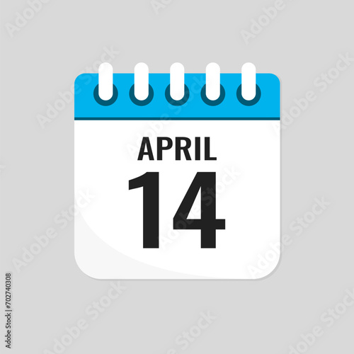 Icon page calendar day - 14 April