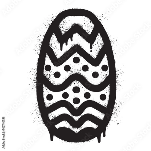 Easter egg graffiti drawn with black spray paint