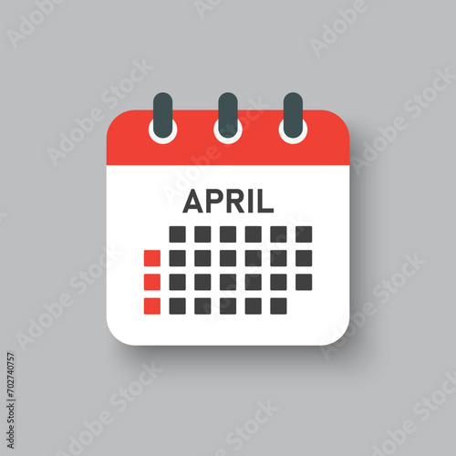 Vector template icon page calendar, month April