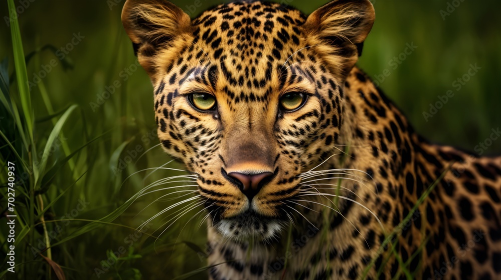 Close-up portrait of a leopard. Close-up portrait of a leopard.