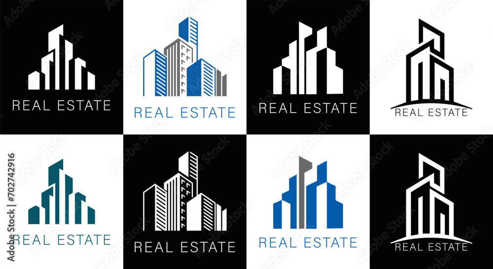 Mega Set and Big Group, Real Estate, Building and Construction Logo Vector Design