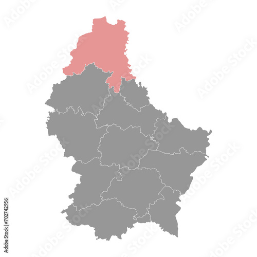Clervaux canton map  administrative division of Luxembourg. Vector illustration.
