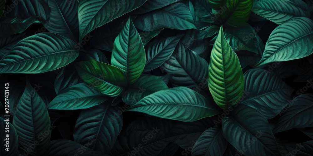 leaves of Spathiphyllum cannifolium, abstract dark green texture, nature background, tropical leaf leaves of Spathiphyllum cannifolium, abstract dark green texture, nature background, tropical leaf