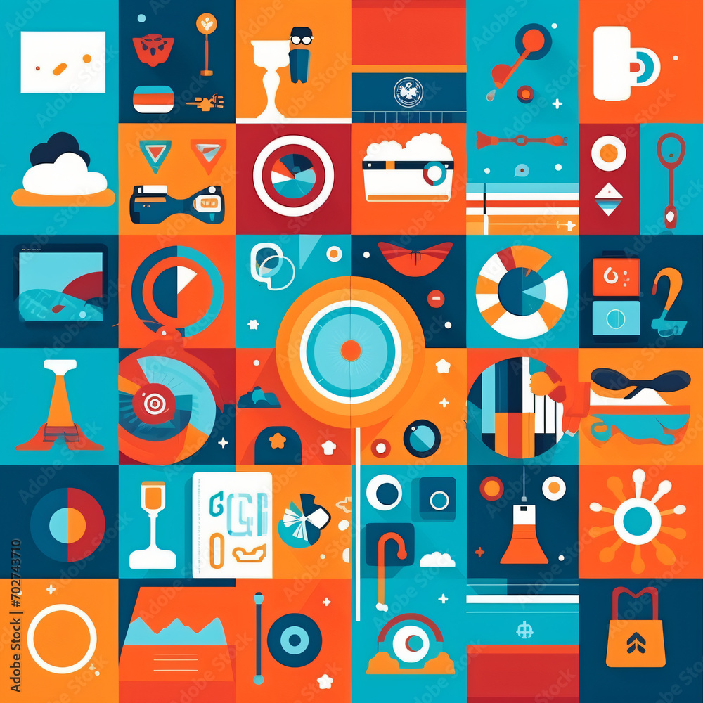 Obraz premium Colorful socialmedia pictures of society, human beeing and nature