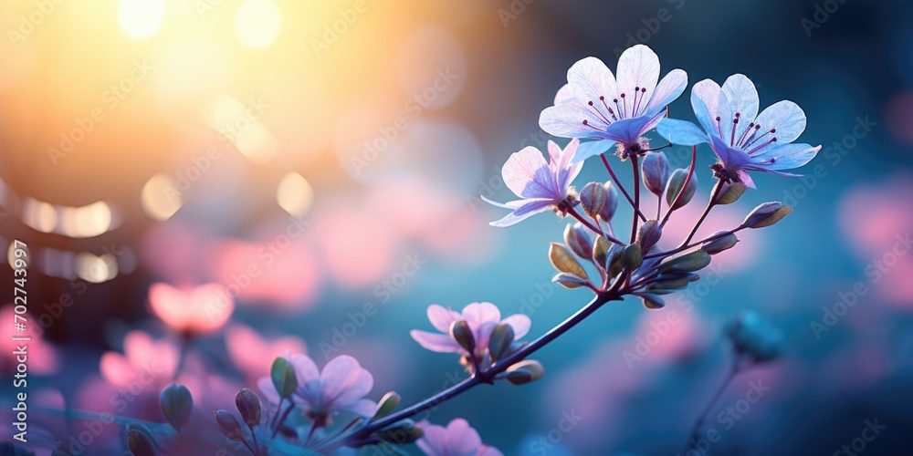 Spring magnolia background with blossom brunch of pink flowers. - obrazy, fototapety, plakaty 