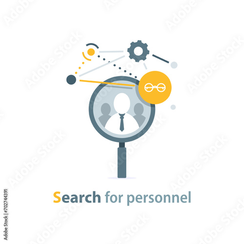 Recruitment concept,Idea of employment and job interview. Recruitment manager searching. Job candidate for a start up project