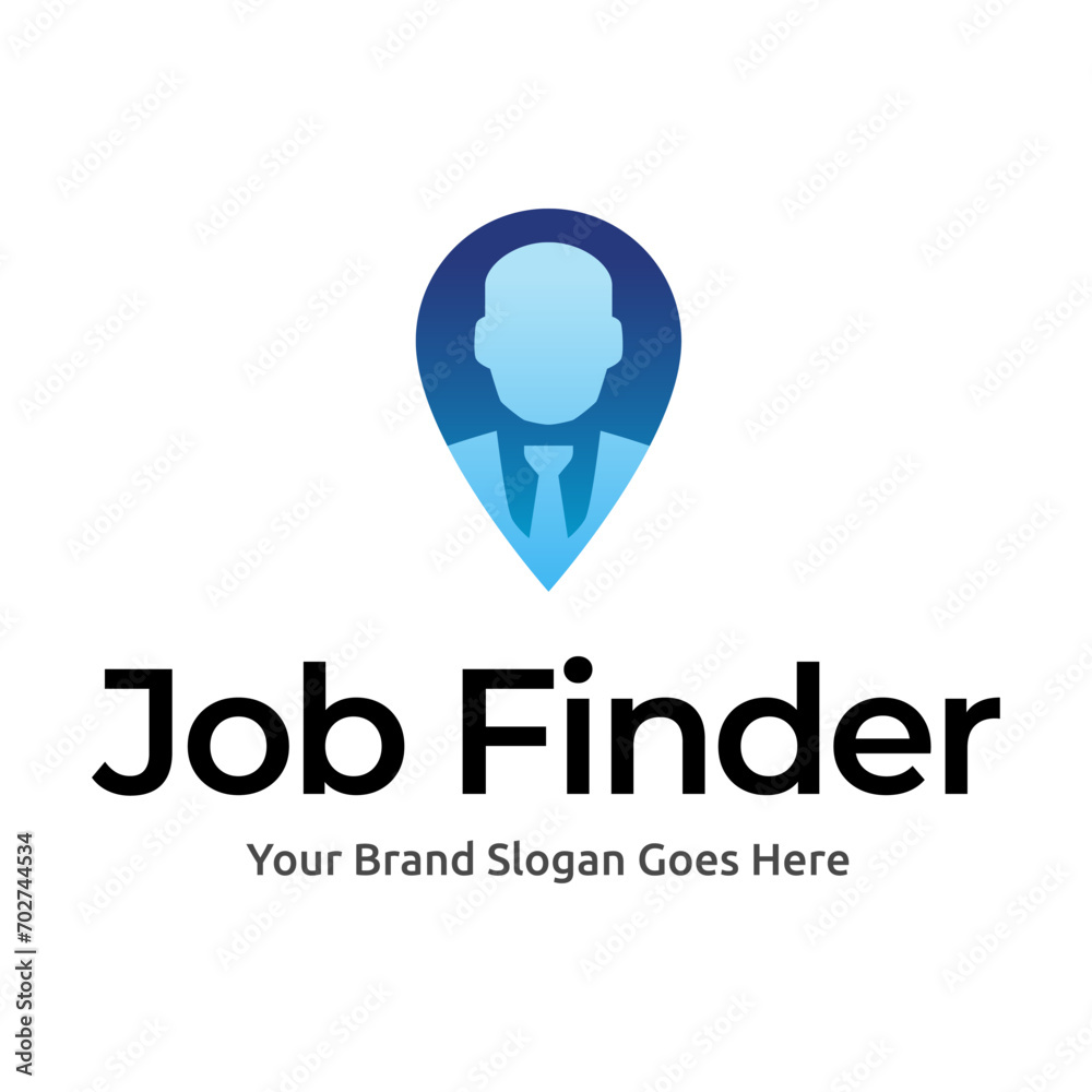 Job logo finder design template. Creative concept of digital find job vector illustration. Job logo finder design template. Creative concept of digital find job vector illustration.