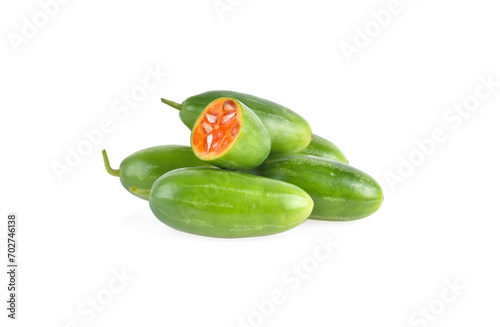 Wallpaper Mural Coccinia grandis raw green on a white background. Torontodigital.ca