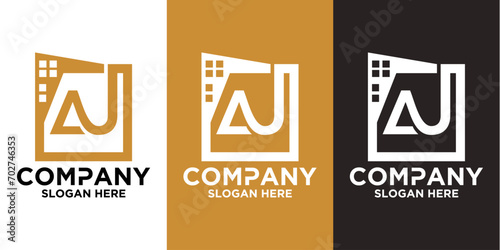a logo with the initials A U is simple and suitable for business needs