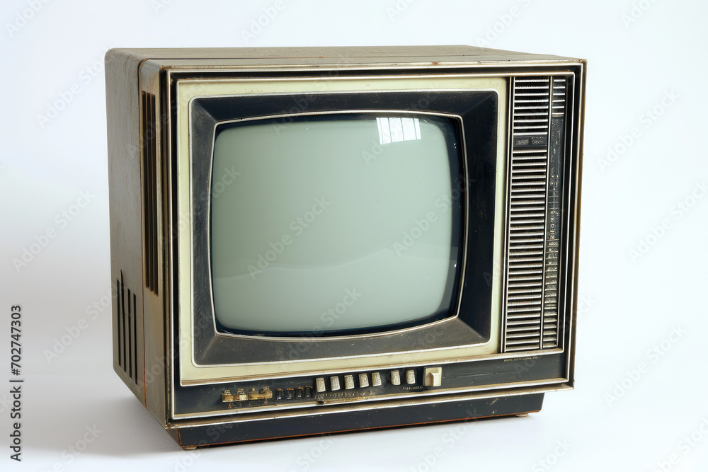 Retro TV Technology on a White Backdrop