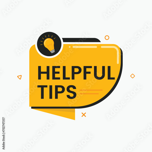 Helpful tips geometric message banner label clipart