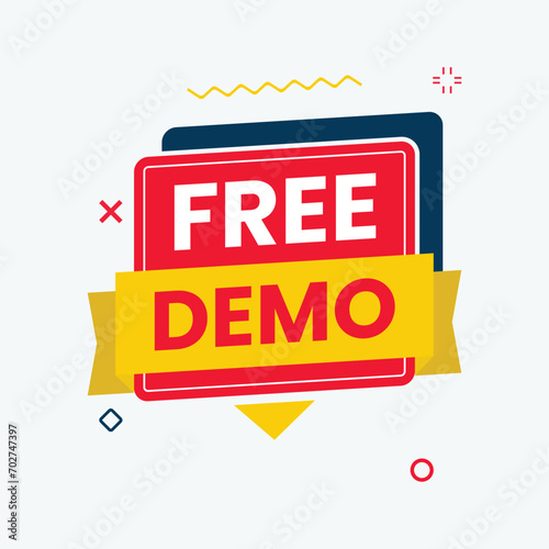flat design free demo label clipart