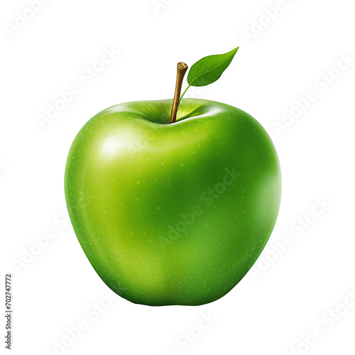 Green apple fruit icon isolated transparent background