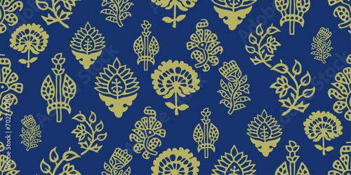 Traditional oriental ethnic motifs of India. A pattern with recognizable stylish Indian ornaments. For printing, textiles, cups, notepads, clothing, packaging, seamless materials.