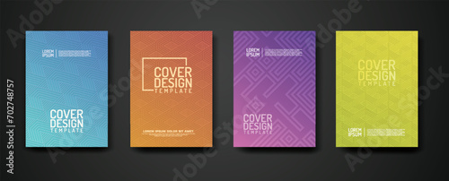 set cover Design template with geometric lines textured pattern background and dynamic gradation color