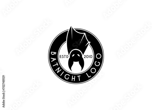 Bat logo vector icon. Flying bat logo design