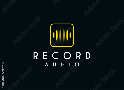 Audio sound recording logo. Sound wave audio logo concept. 