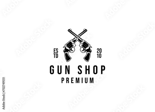 Classic vintage style gun shop logo. Shooting club logo design