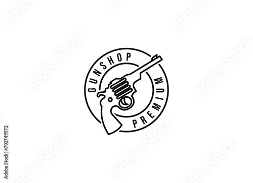 Classic vintage style gun shop logo. Shooting club logo design