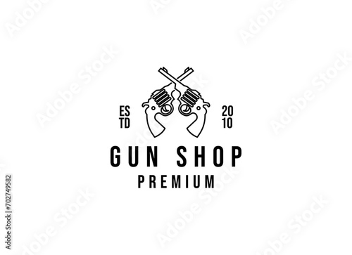 Classic vintage style gun shop logo. Shooting club logo design