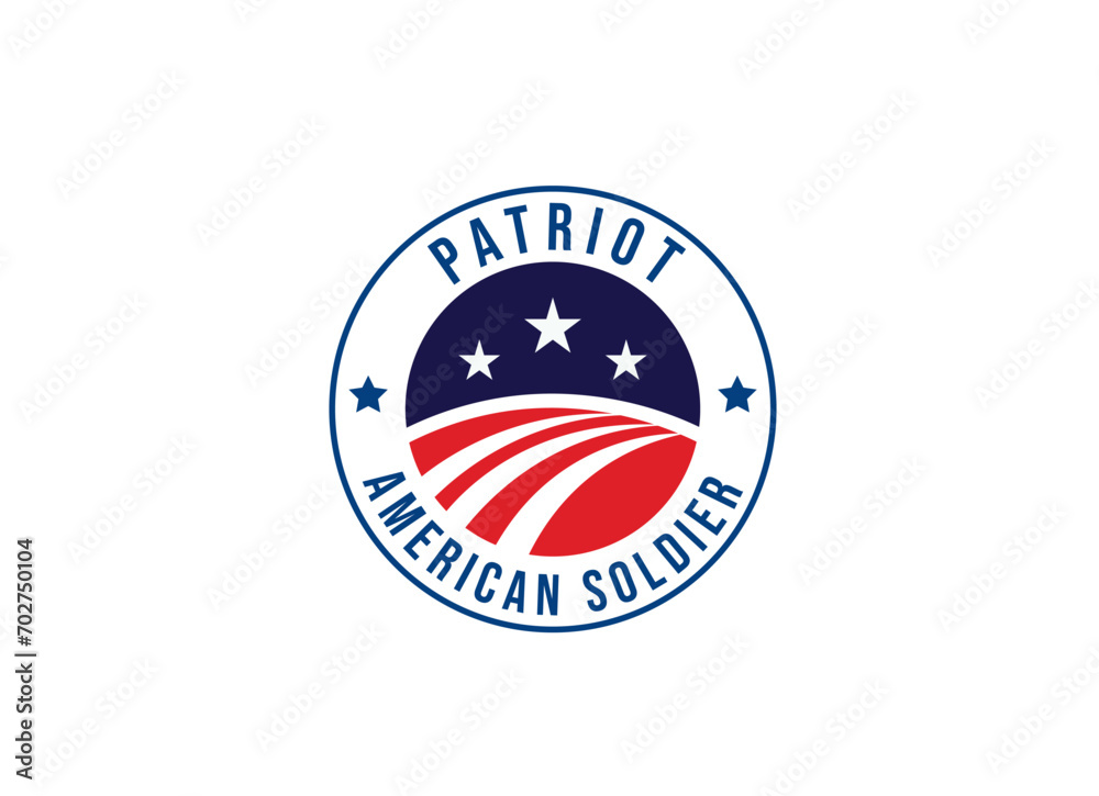 Military Veteran Army Patriotic Emblem Badge Label logo design