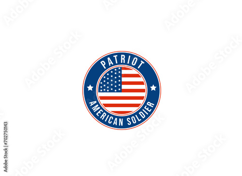 Military Veteran Army Patriotic Emblem Badge Label logo design