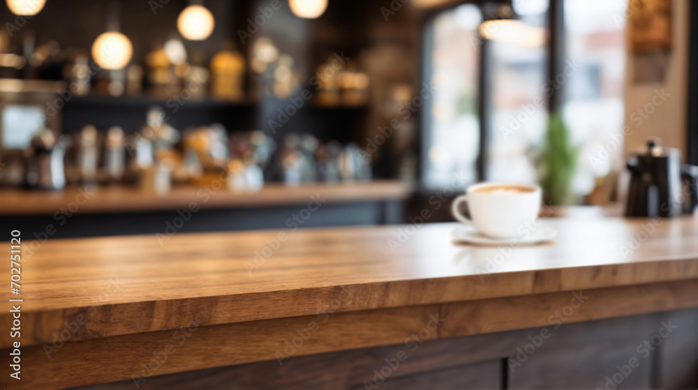 Cozy Coffee Shop Scene with Rustic Wooden Table for Mockups and Product Displays Cozy Coffee Shop Scene with Rustic Wooden Table for Mockups and Product Displays