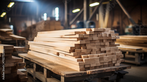 Woodworking Shop Fully Equipped with Lumber Stack