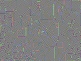 Abstrakcyjne tło. Mozaika przeźroczystych nakładających się na siebie kwadratowych kształtów w tęczowych gradientowych barwach z cyfrowym efektem luminescencji