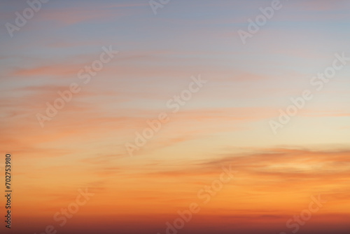 Fototapeta Naklejka Na Ścianę i Meble -  Sky gradient from blue to orange sunset