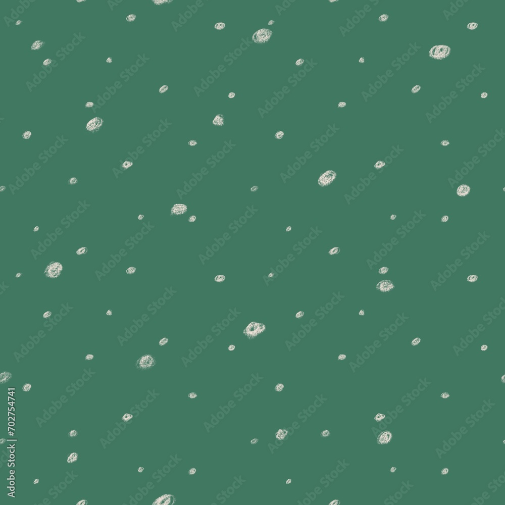 Seamless abstract geometric pattern. Simple background in green,  white. Digital textured background. Stains, dots. Design for textile fabrics, wrapping paper, background, wallpaper, cover.