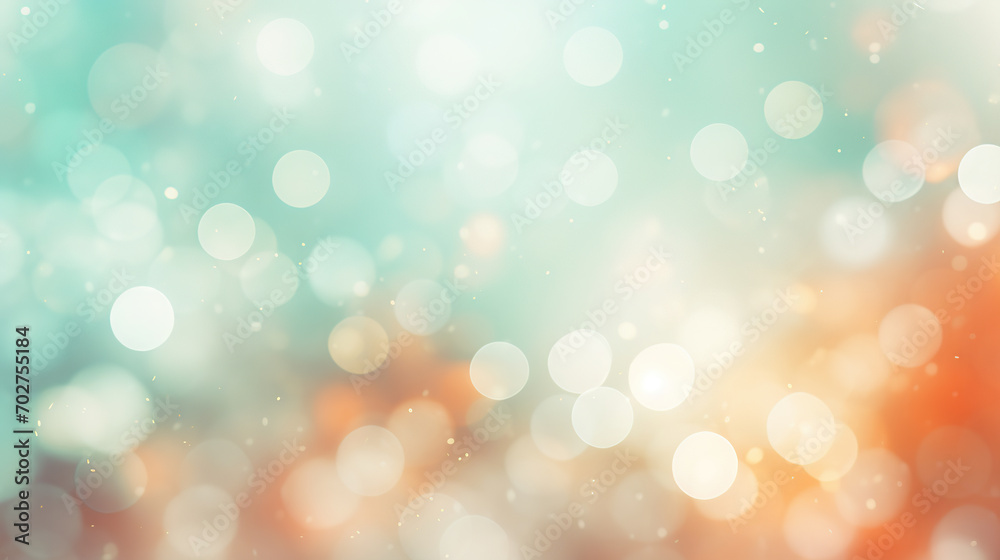 Abstract blur green and peach bokeh background