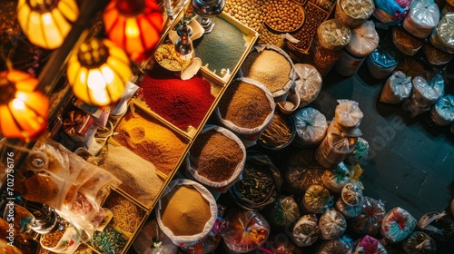 Various colorful spices at the Spice Bazaar.