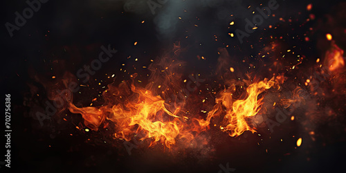 A close up of a fire with lots of flames and smoke. This asset is perfect for adding intensity and drama to creative projects such as posters, book covers, and digital artwork.