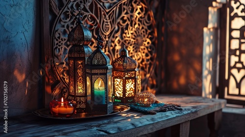 Fawanis. Stunning Ramadan candle lantern. photo