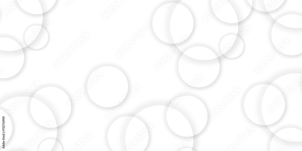 Abstract background with circle white abstract geometric background with soft light white paper circles in design .Gray abstract. Modern design background for report and project presentation template.