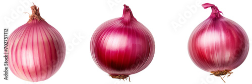 Set of red onion top view isolated on white or transparent background © ArunKanti