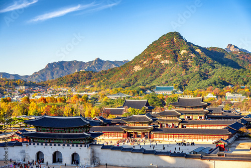 Gyeongbokgung palace in autumn, Seoul, South Korea.