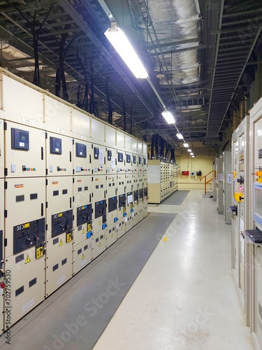 Canvas-taulu Electrical medium voltage switchgear panel in power plant switchgear room