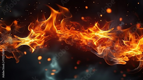 Fire flames on a black background depict a striking, bold visual. Perfect for adding intensity and drama to designs such as posters, graphic tees, or event promotions.