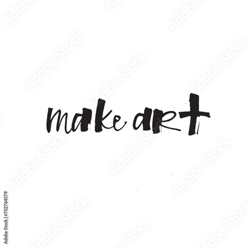 Calligraphy brush pen phrases of Love. Vector modern lettering scripts Make Love