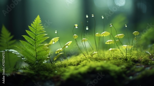 Beautiful green ferns in the forest © Karolina