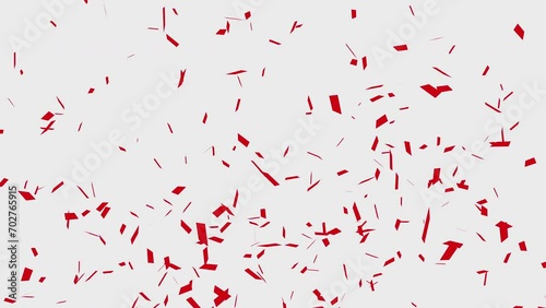 Red Confetti Falling Particles Pack on a White Background